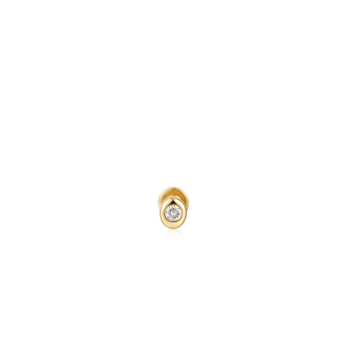 14kt Gold Magma Single Diamond Labret Earring